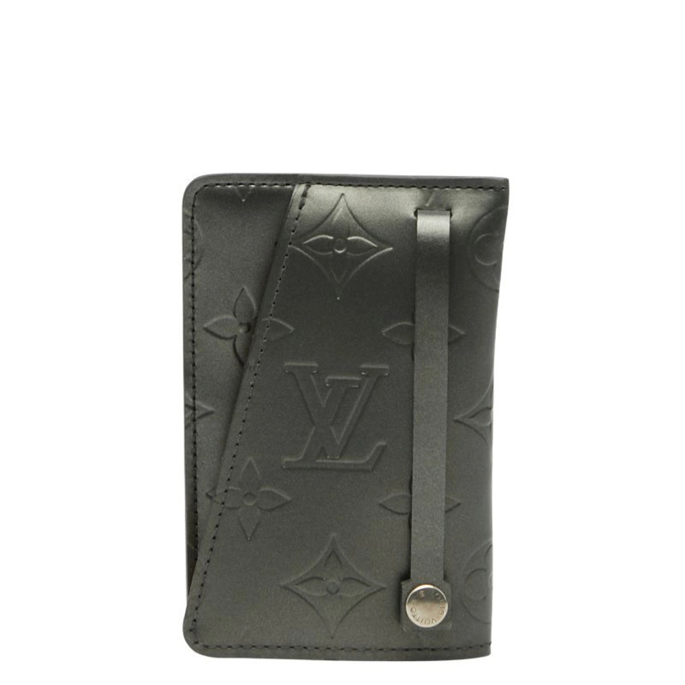 Louis Vuitton Monogram Matte Clochette Key Case Wallet Black Leather